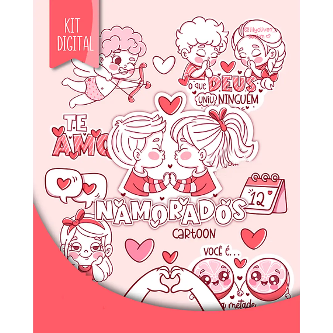 Kit Digital Dia dos Namorados Namoradinhos Arquivos em Png  2