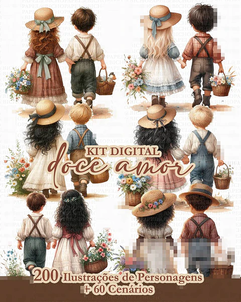 Kit Digital Doce Amor Arquivos em Png 