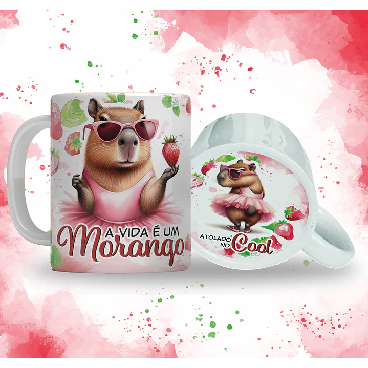 Arte para Capivara A vida é um morango atolado no cool Arquivo em Jpg  1