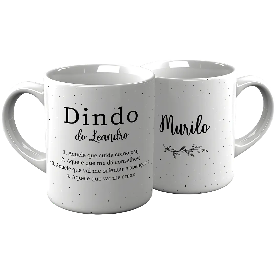 4 Artes para Caneca Promovido a Dindo e Dinda Padrinhos Arquivo em Jpg  1