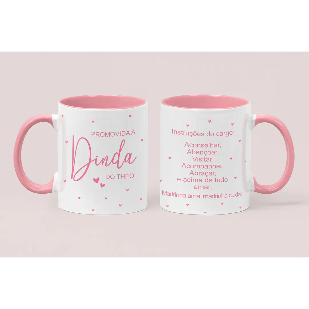 4 Artes para Caneca Promovido a Dindo e Dinda Padrinhos Arquivo em Jpg  3