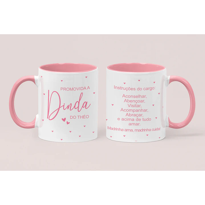 4 Artes para Caneca Promovido a Dindo e Dinda Padrinhos Arquivo em Jpg  3