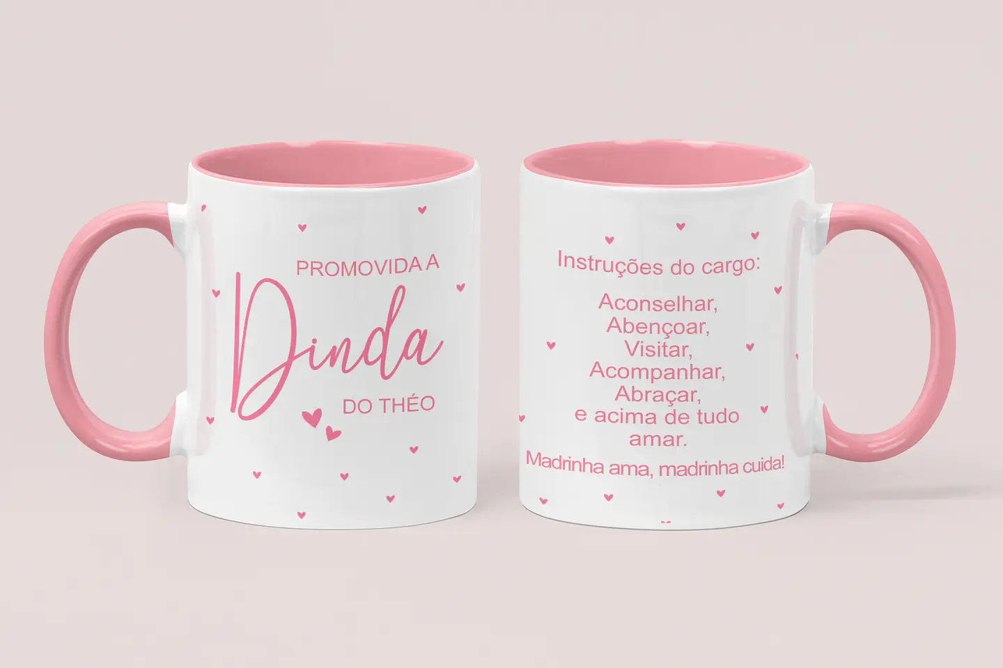 4 Artes para Caneca Promovido a Dindo e Dinda Padrinhos Arquivo em Jpg  3
