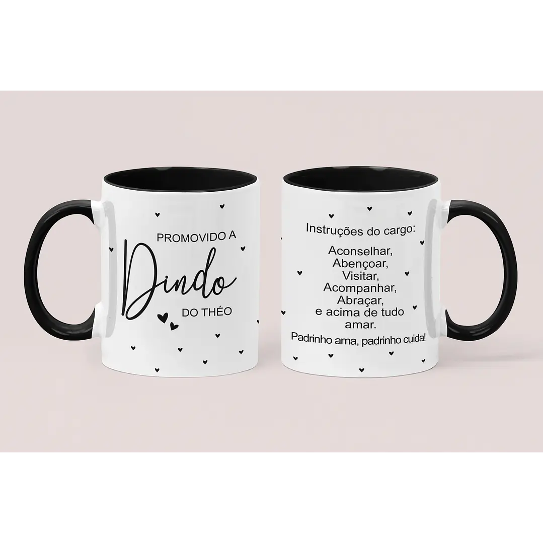 4 Artes para Caneca Promovido a Dindo e Dinda Padrinhos Arquivo em Jpg  4