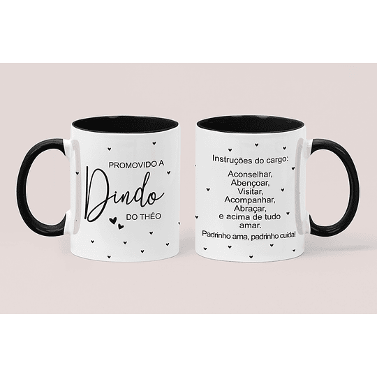 4 Artes para Caneca Promovido a Dindo e Dinda Padrinhos Arquivo em Jpg 