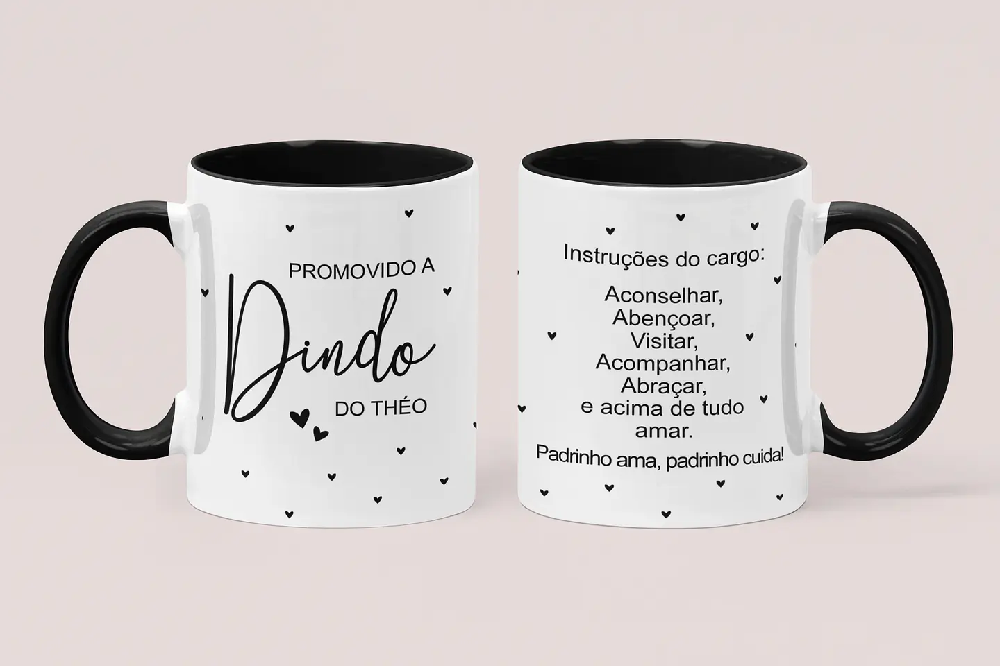 4 Artes para Caneca Promovido a Dindo e Dinda Padrinhos Arquivo em Jpg  4