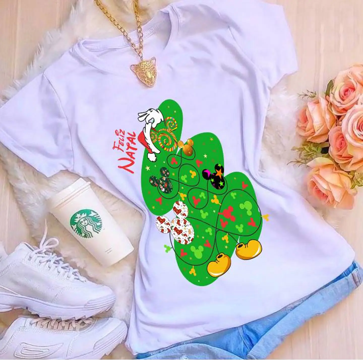10 Artes para Caneca e Camisa Natal Mickey e Minnie Arquivo Editável  3