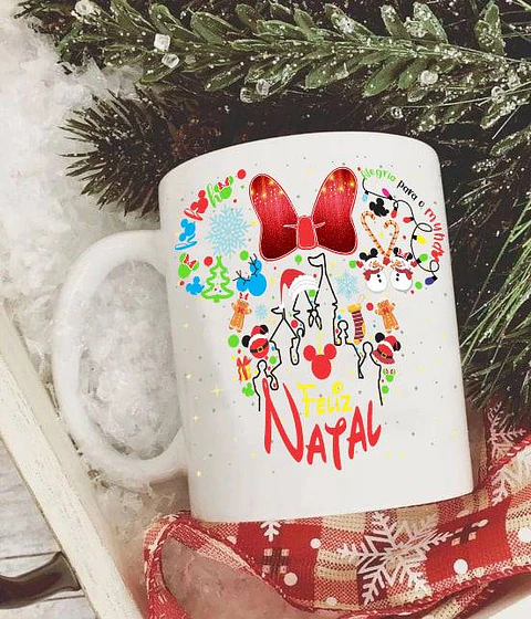 10 Artes para Caneca e Camisa Natal Mickey e Minnie Arquivo Editável 