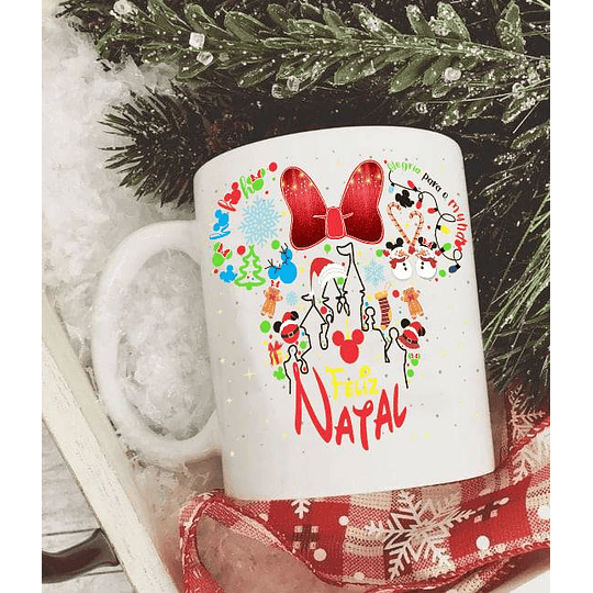 10 Artes para Caneca e Camisa Natal Mickey e Minnie Arquivo Editável 