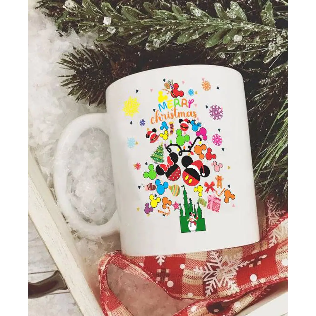 10 Artes para Caneca e Camisa Natal Mickey e Minnie Arquivo Editável  6