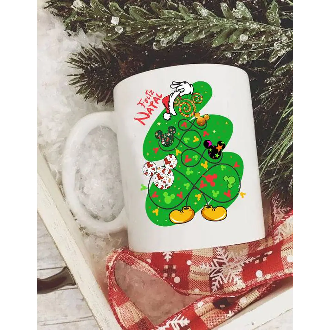 10 Artes para Caneca e Camisa Natal Mickey e Minnie Arquivo Editável  7