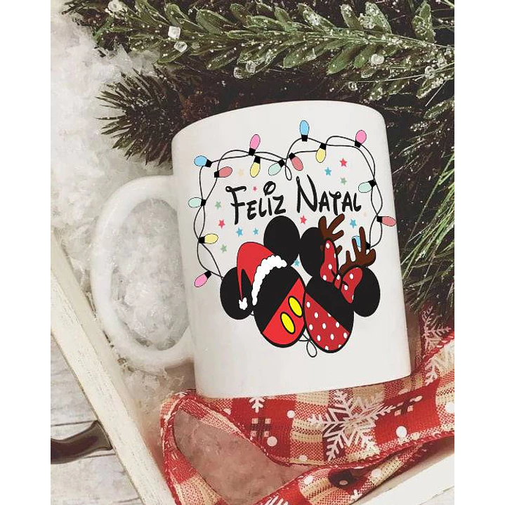 10 Artes para Caneca e Camisa Natal Mickey e Minnie Arquivo Editável  9