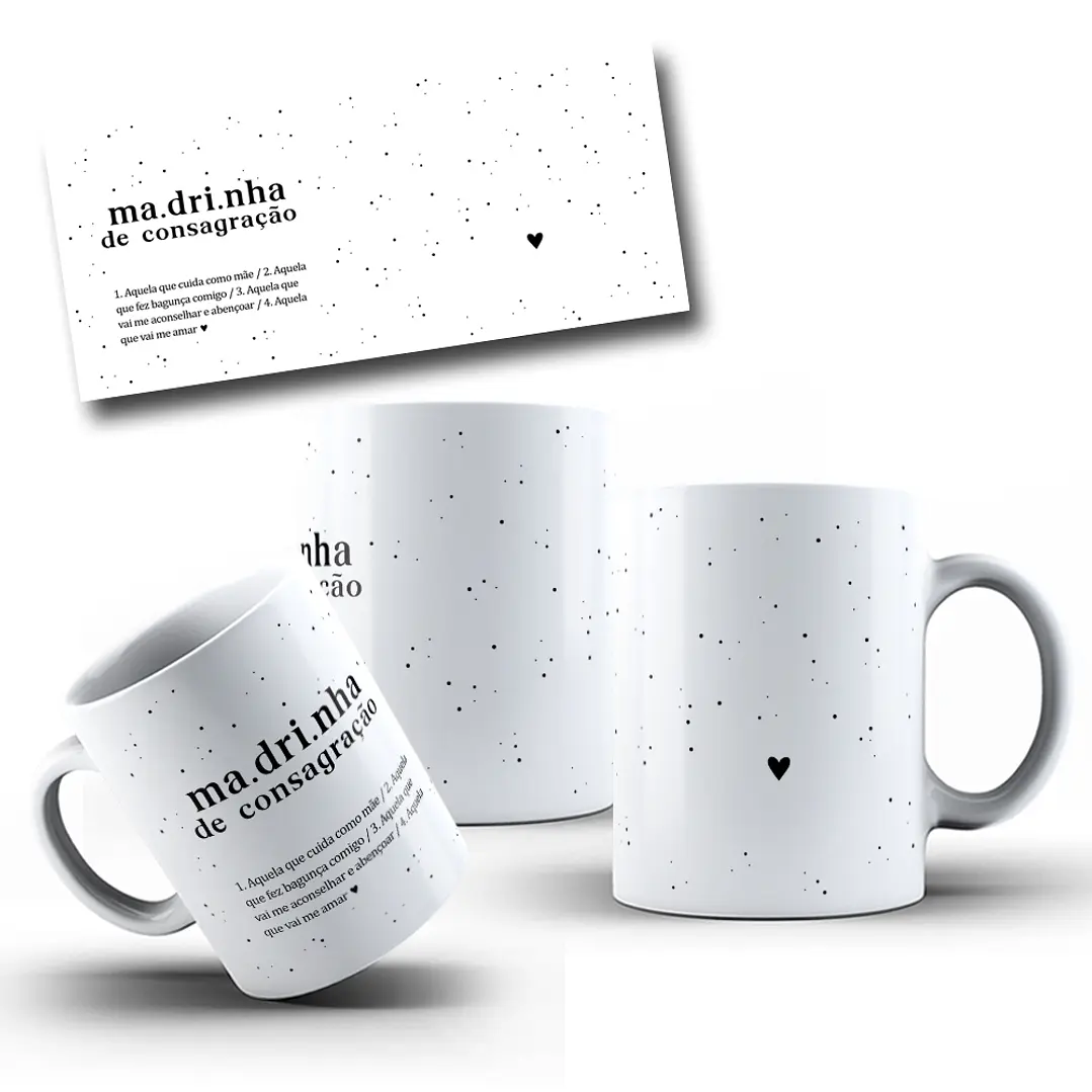 12 Artes para Caneca Batismos Padrinhos Arquivo em Png 4