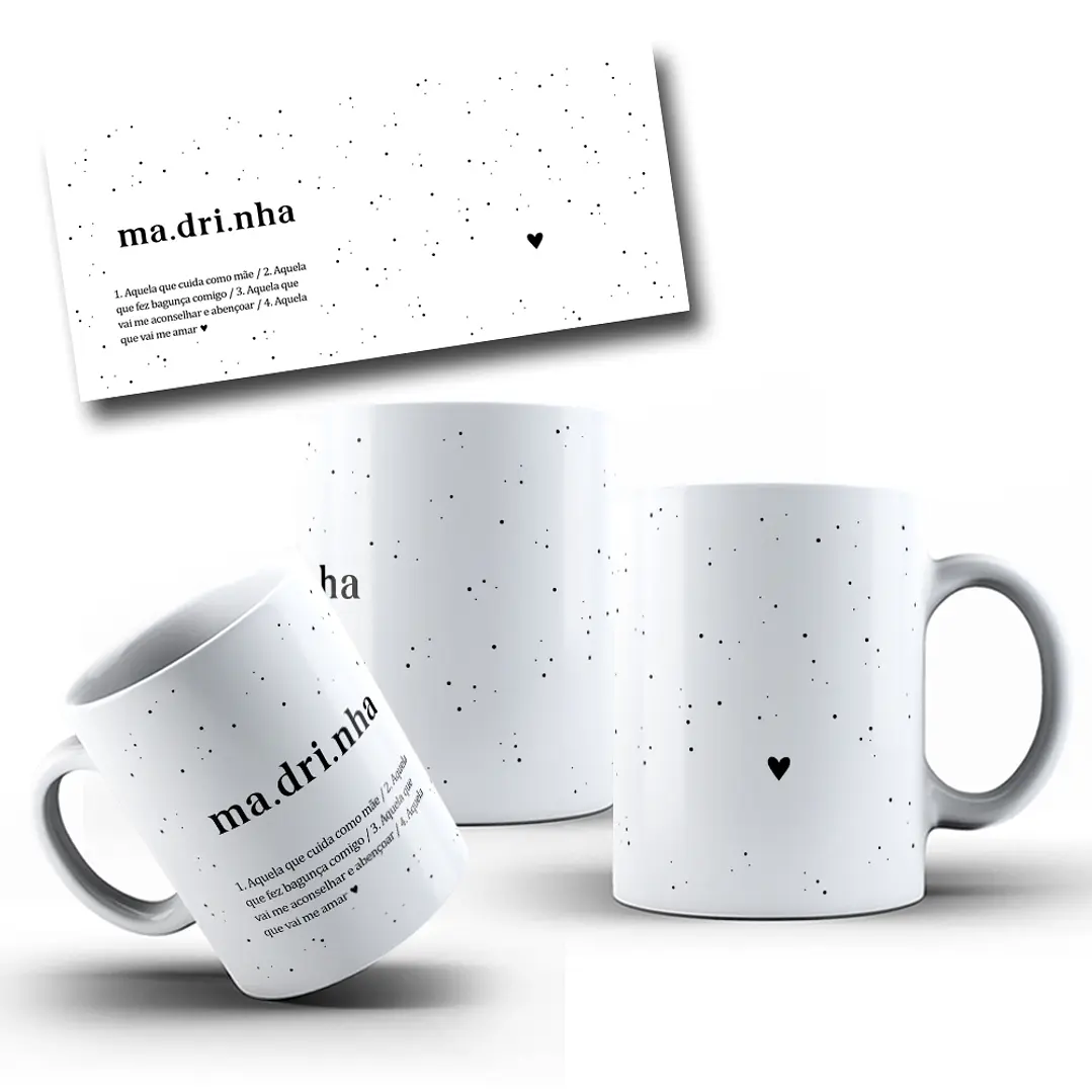 12 Artes para Caneca Batismos Padrinhos Arquivo em Png 5
