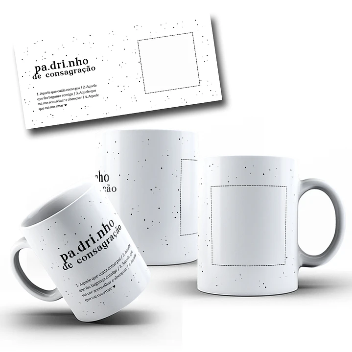 12 Artes para Caneca Batismos Padrinhos Arquivo em Png 8