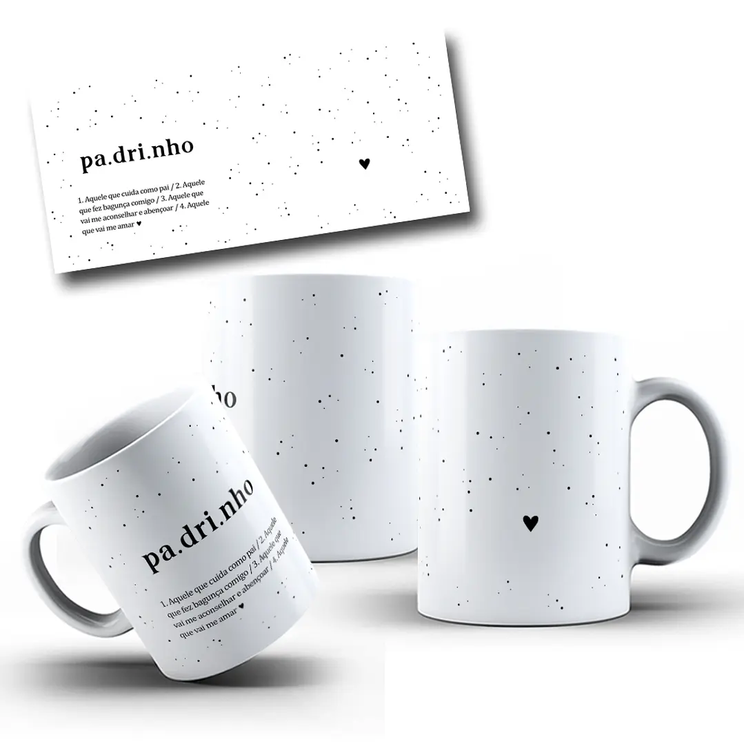 12 Artes para Caneca Batismos Padrinhos Arquivo em Png 11