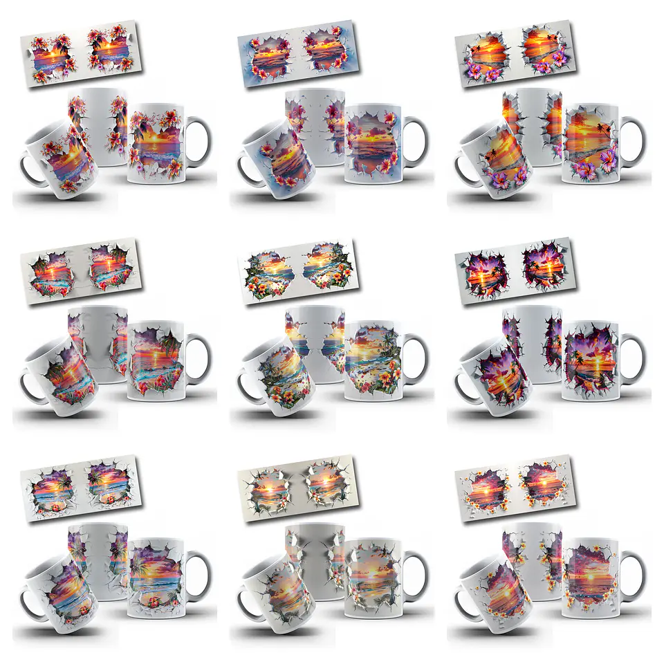 23 Artes para Caneca Paisagem Natureza 3d Arquivo em Jpg 1