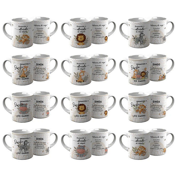24 Artes para Caneca Dindos Safari Arquivo em Jpg  2