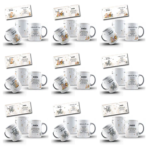 24 Artes para Caneca Dindos Safari Arquivo em Jpg 