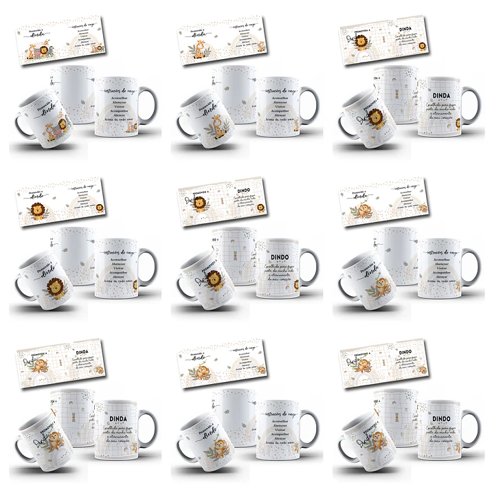 24 Artes para Caneca Dindos Safari Arquivo em Jpg  3