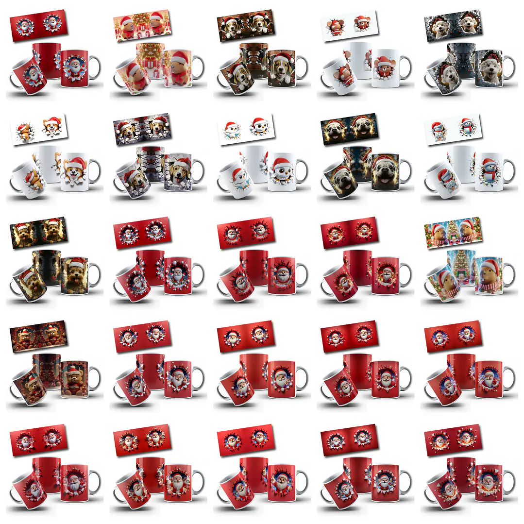 198 Artes para Caneca Natal 3d Arquivo em Jpg 5
