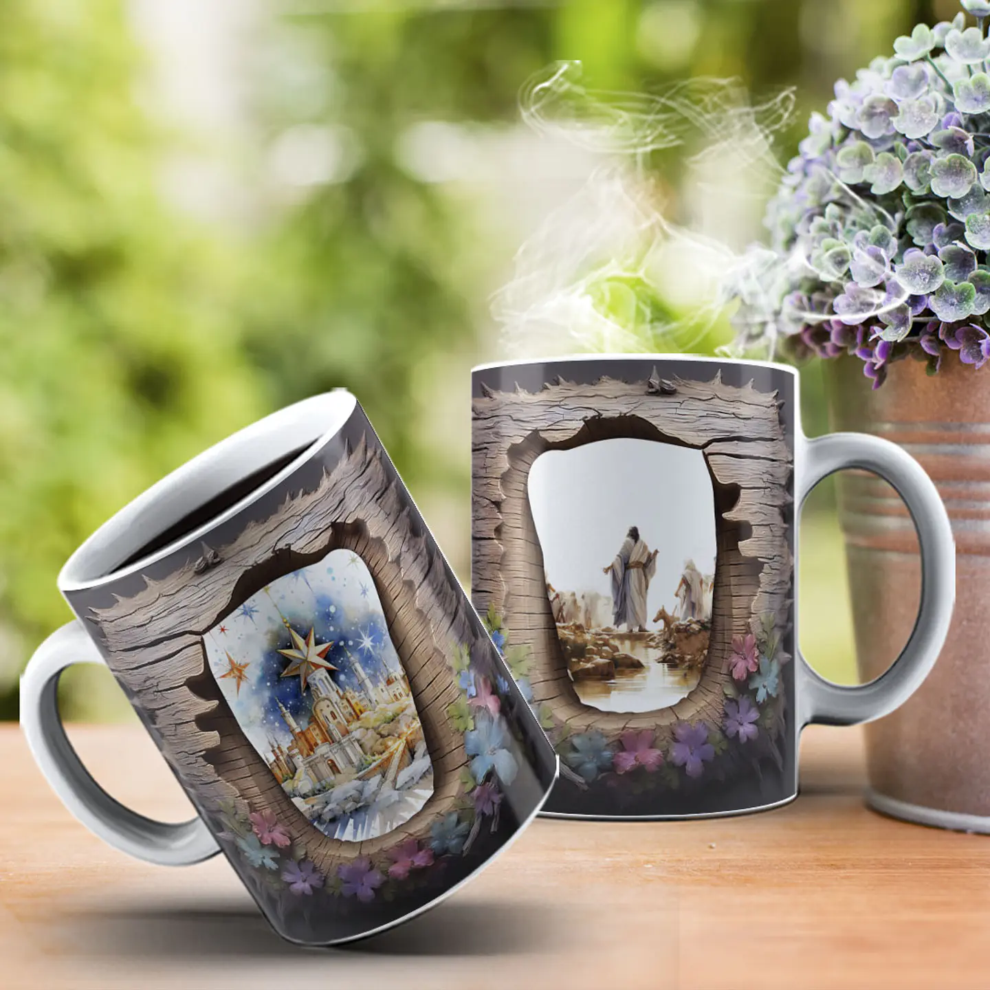 6 Artes para Caneca Presépio 3D Natal Arquivo em Jpg   1