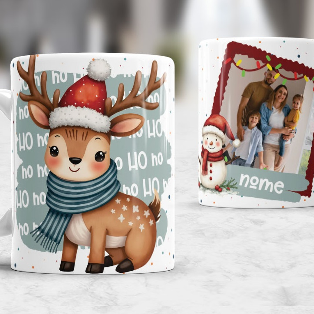 7 Artes para Caneca Natal com Fotos Arquivo Editável 3