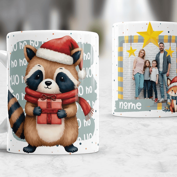 7 Artes para Caneca Natal com Fotos Arquivo Editável 4