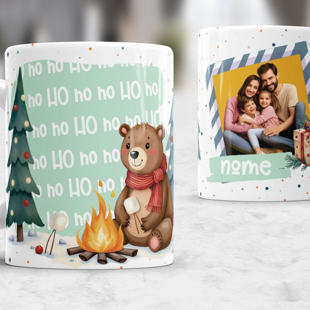 7 Artes para Caneca Natal com Fotos Arquivo Editável 6