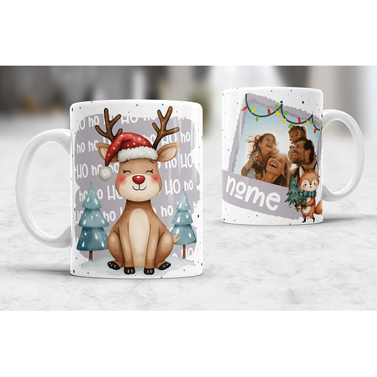 7 Artes para Caneca Natal com Fotos Arquivo Editável