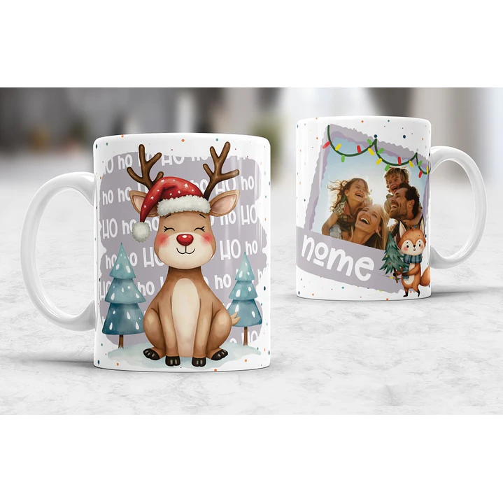 7 Artes para Caneca Natal com Fotos Arquivo Editável 7