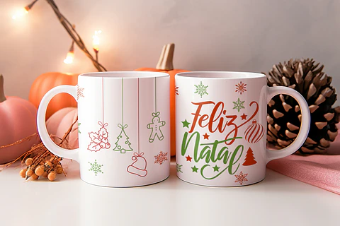 8 Artes para Caneca Natal Arquivo Editável