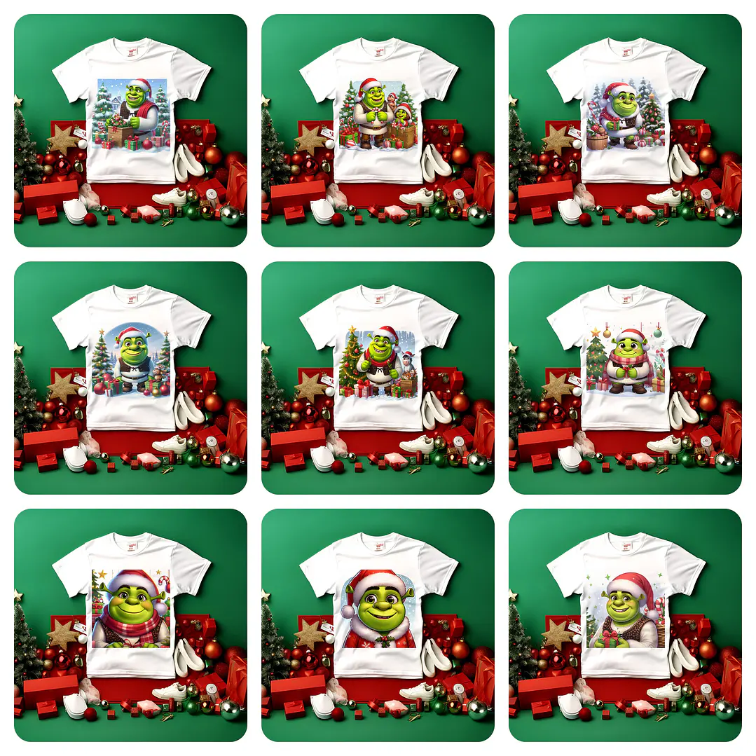 10 Artes para Camisa Natal Shrek Arquivo em Jpg 1