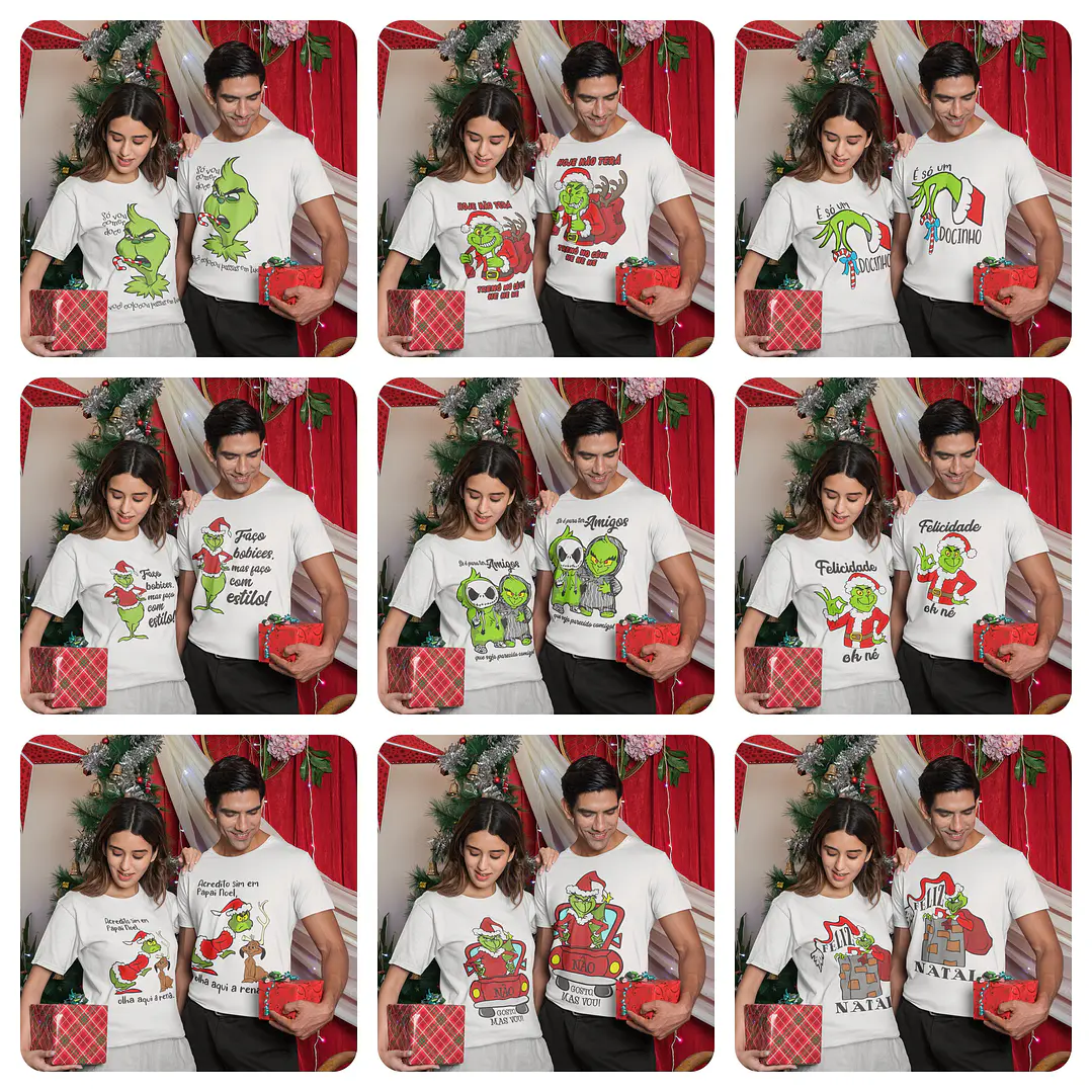 15 Artes para Camisa Natal Grinch Arquivo Editável 1