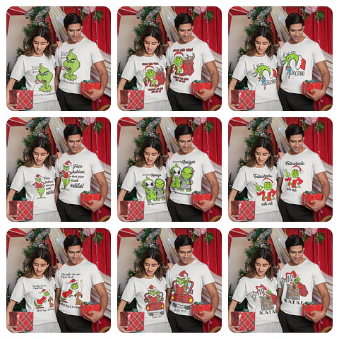 15 Artes para Camisa Natal Grinch Arquivo Editável