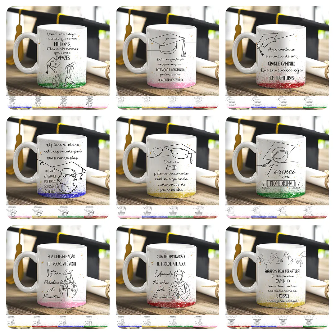 15 Artes para Caneca Formatura Arquivo em Png 1