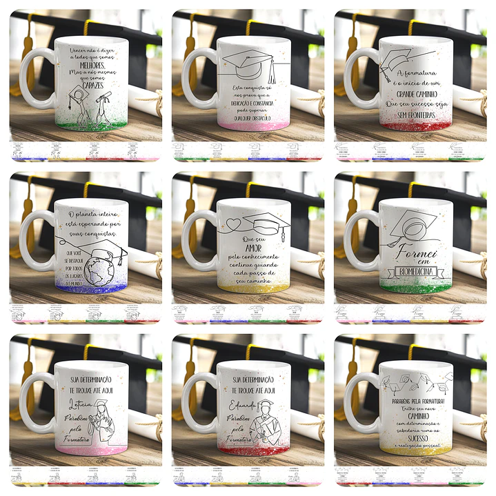 15 Artes para Caneca Formatura Arquivo em Png 1