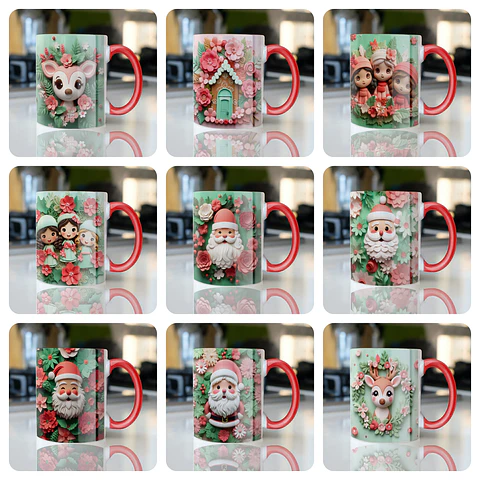 16 Artes para Caneca Biscuito Natal Arquivo em Png 