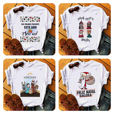 20 Artes para Camisa Natal Arquivo Editável 