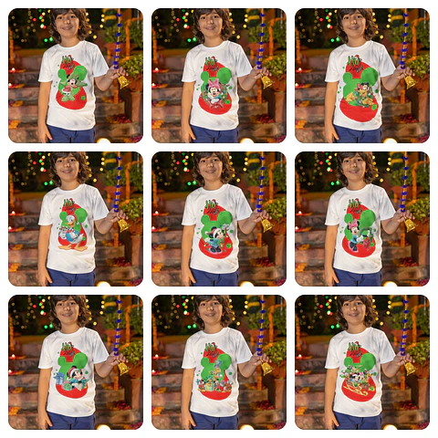 19 Artes para Camisa Natal Mickey Arquivo Editável 