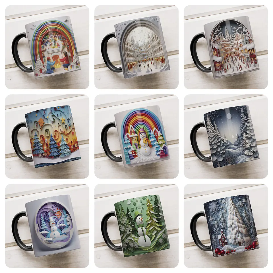 20 Artes para Caneca Natal Festa 3D Arquivo em Jpg 1