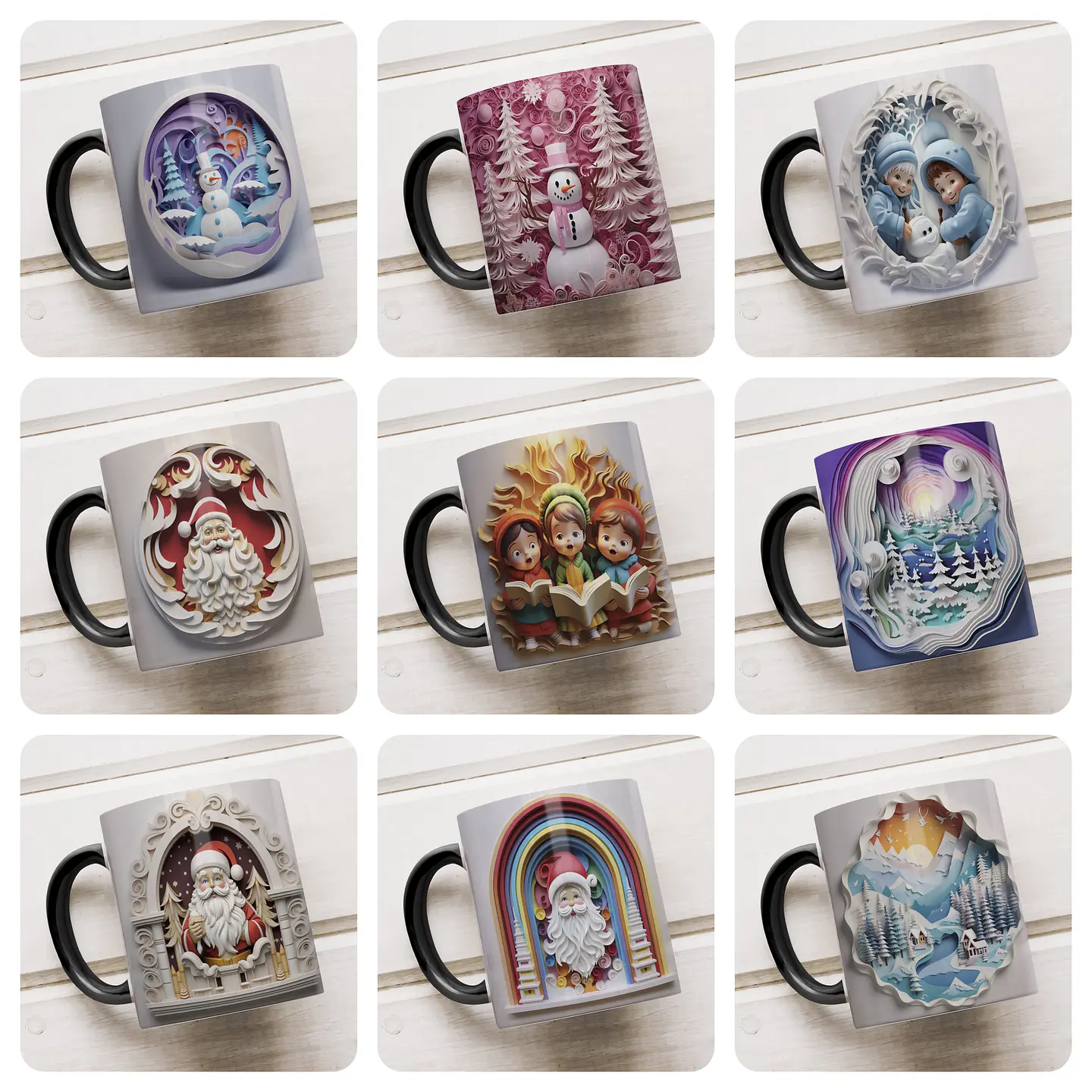 20 Artes para Caneca Natal Festa 3D Arquivo em Jpg 2