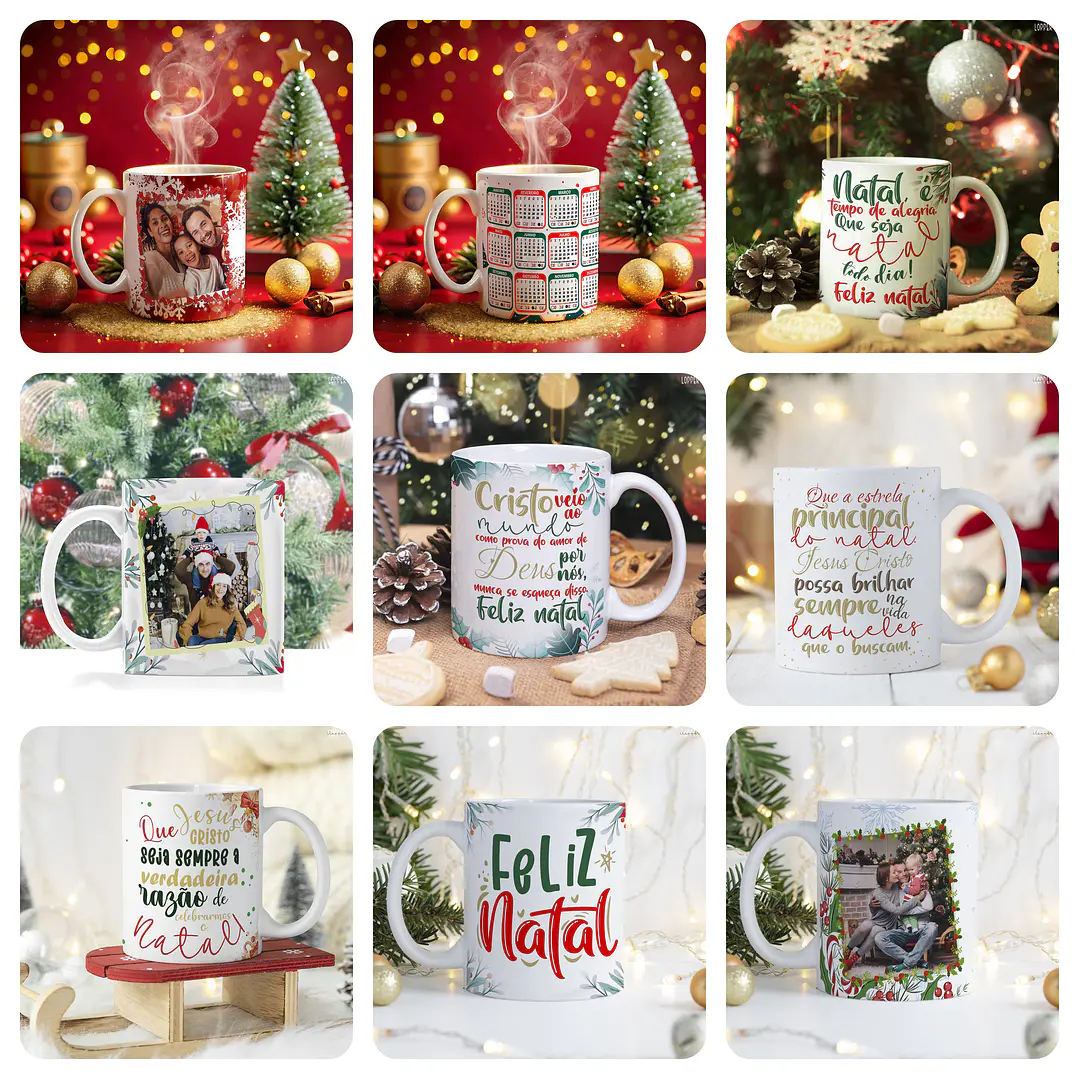 56 Artes para Caneca e Azulejo Natal Arquivo Editável 1