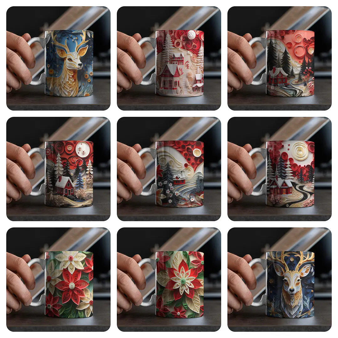 120 Artes para Caneca Natal 3D  Arquivo em Jpg  4
