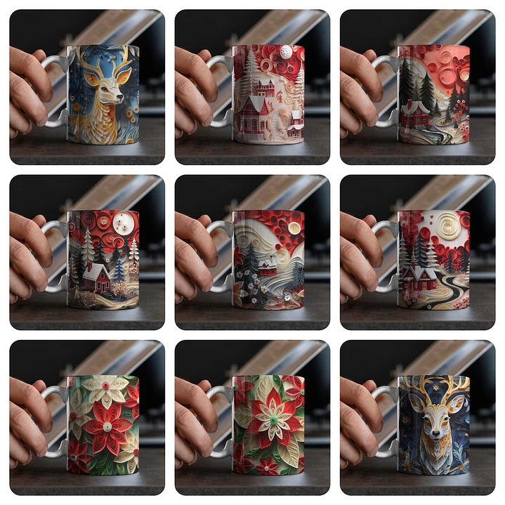 120 Artes para Caneca Natal 3D  Arquivo em Jpg  4