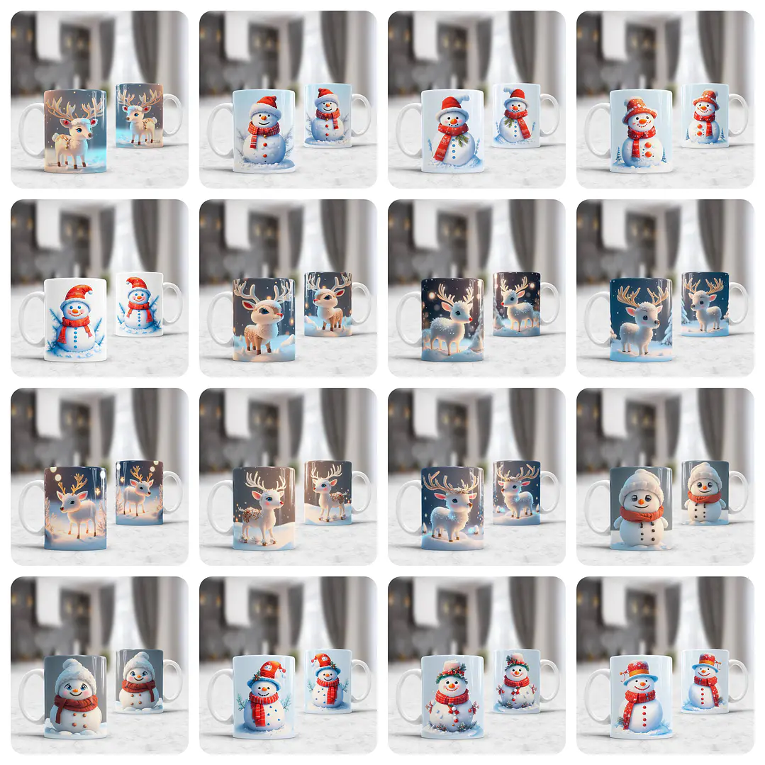 120 Artes para Caneca Natal 3D  Arquivo em Jpg  10