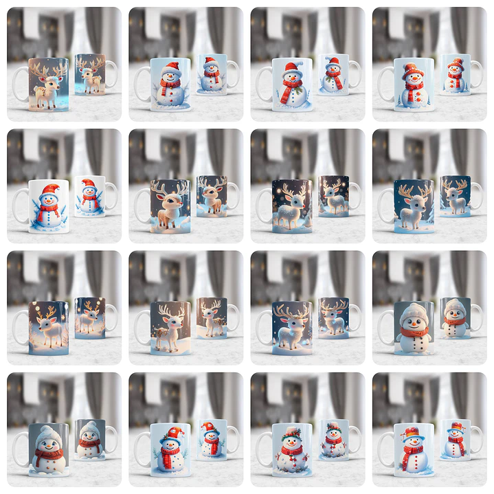 120 Artes para Caneca Natal 3D  Arquivo em Jpg  10