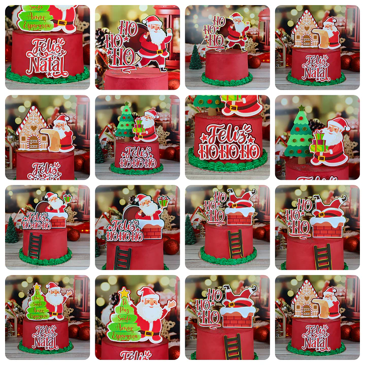 Arquivo de Corte Topo de Bolo Natal Noel em Studio e Pdf 2