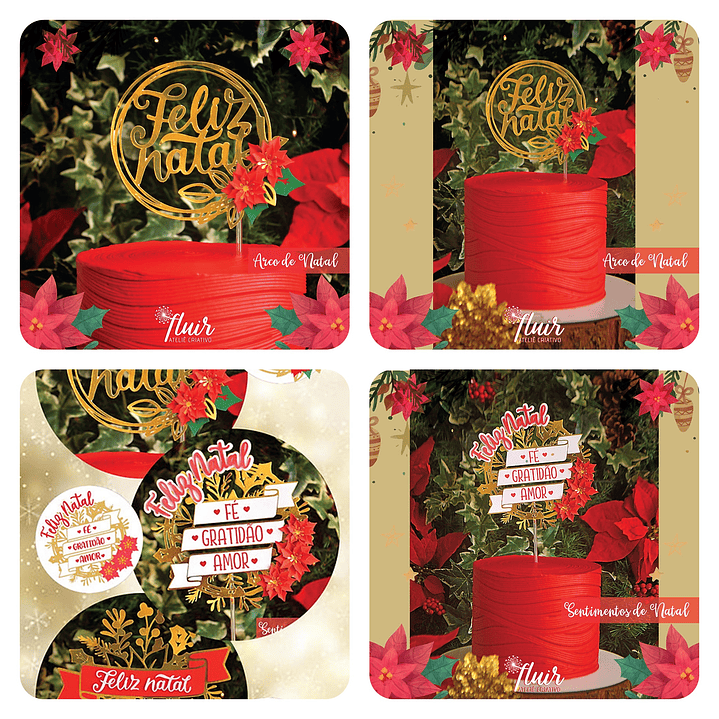 Arquivo de Corte Topo de Bolo Natal Noel em Studio e Pdf 3