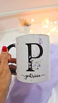 26 Artes para Caneca Alfabeto Lilás Arquivo Editável - Miniatura 1